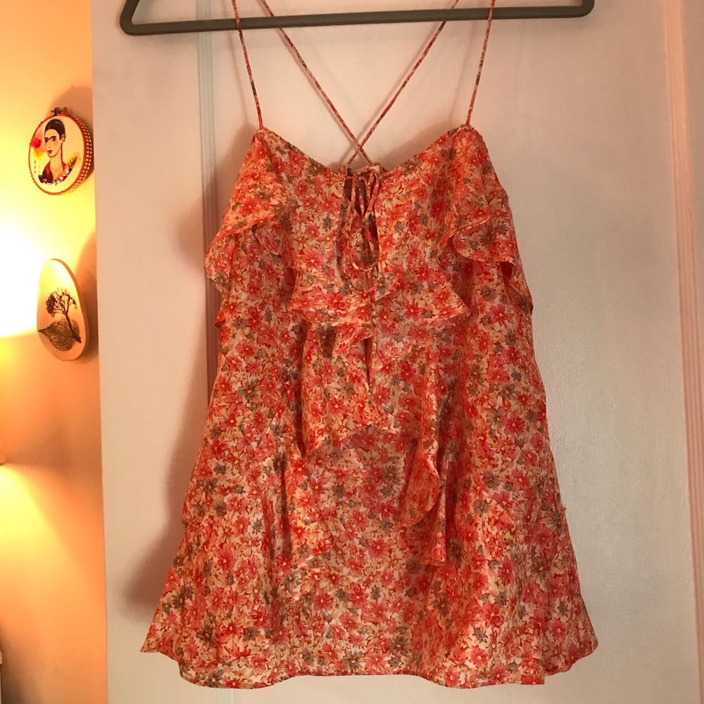 Floral Silk Tank Top